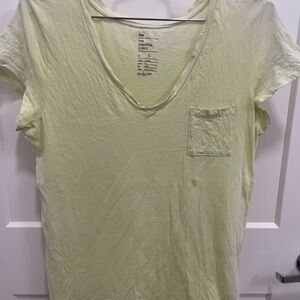 GAP Soft Yellow V-Neck Tee